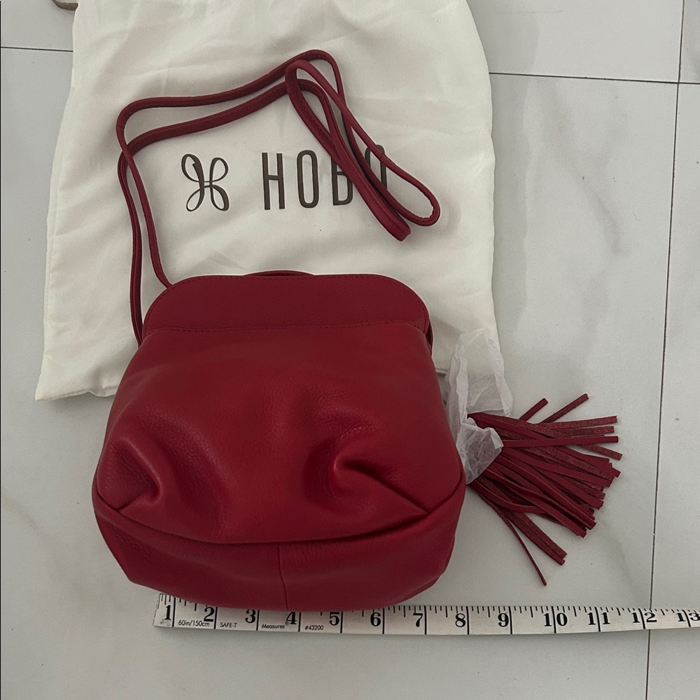 HOBO Bold Red Crossbody Bag with Tassel